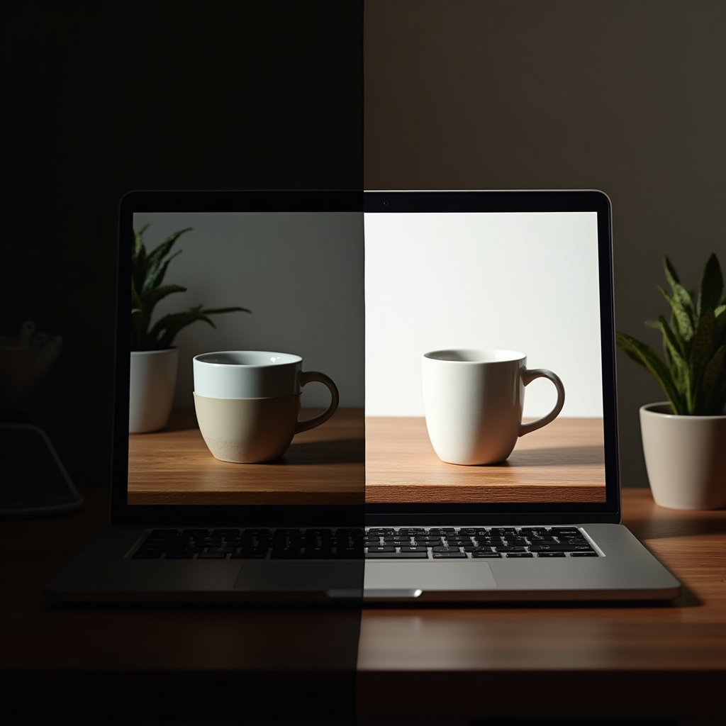 Confronto visivo tra foto di prodotto di bassa qualità e foto professionale ottenuta con smartphone