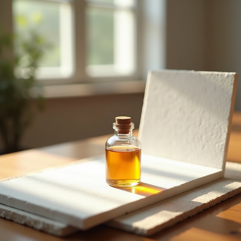 Setup di illuminazione naturale con finestra per fotografare prodotti artigianali